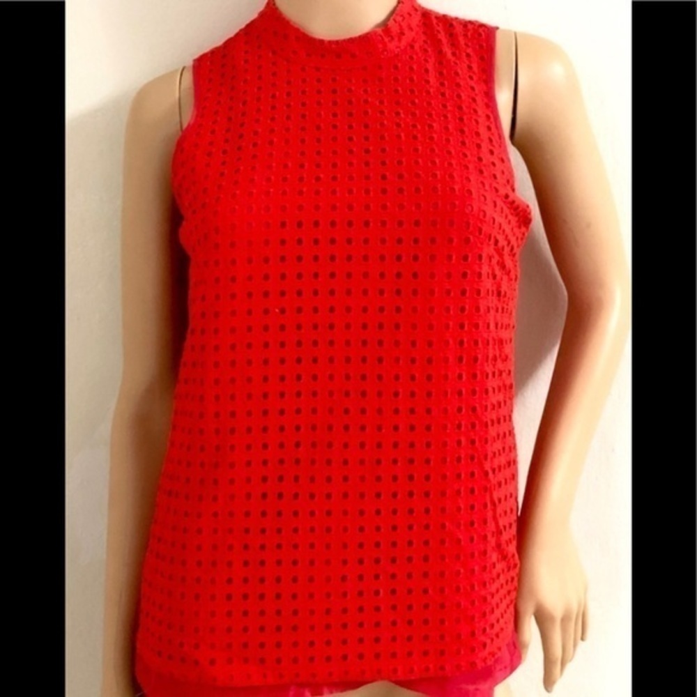 J-Crew women’s lace red top size 0